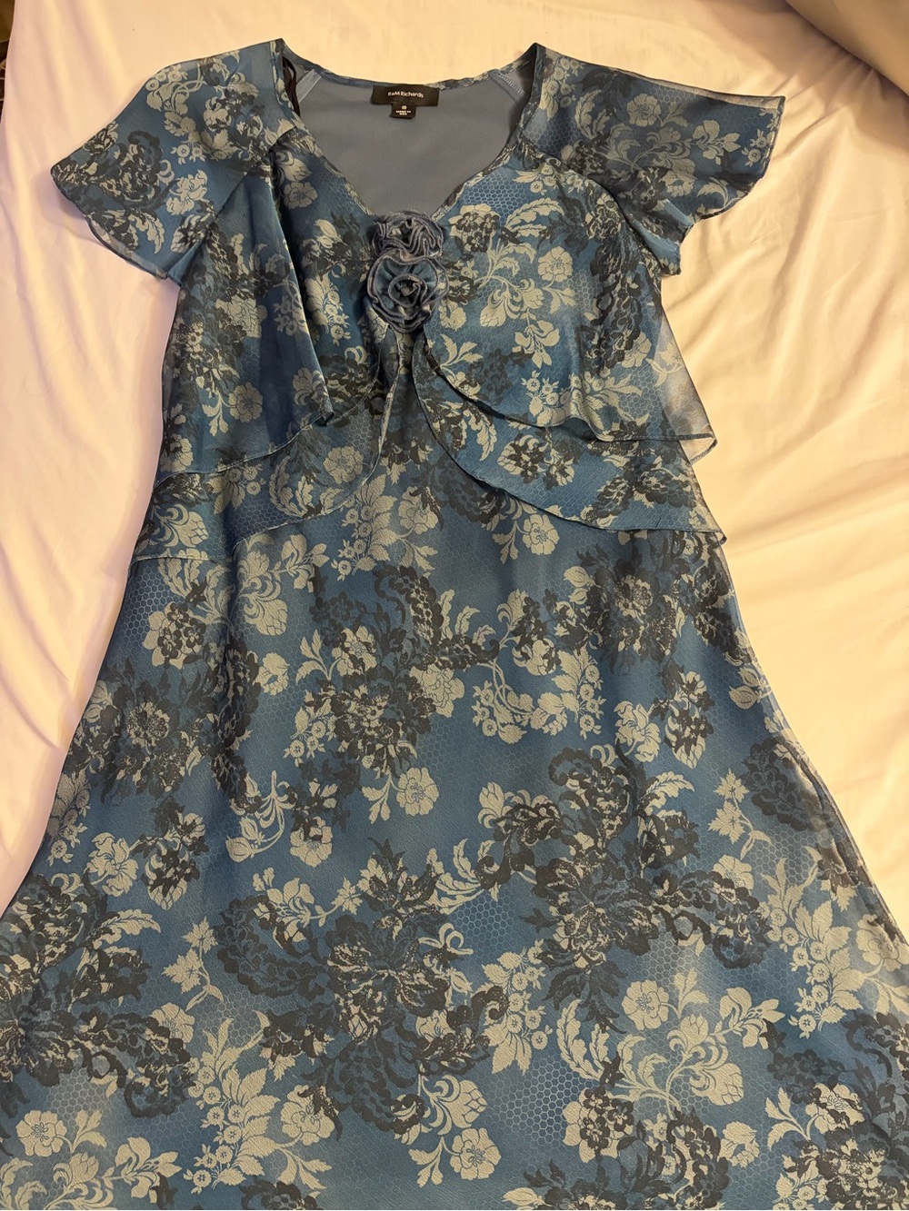 R&M Richards Slate Blue Evening Dress Top